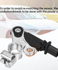 Top Shelf Battery Current Sensor And Battery Voltage Temperature Sensor OE 38920 Tr0 A02 Direct Bolt On Replacement For Honda Civic CRV And Acura ILX RDX close-up view with copper leads.