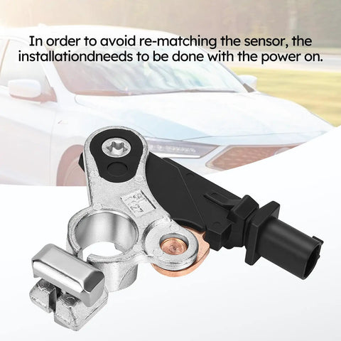 Top Shelf Battery Current Sensor And Battery Voltage Temperature Sensor OE 38920 Tr0 A02 Direct Bolt On Replacement For Honda Civic CRV And Acura ILX RDX close-up view with copper leads.