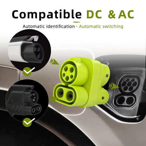 Plug And Play Ccs1 To Ccs2 Adapter featuring DC 400A and AC 32A support connecting to a vehicle charging port.