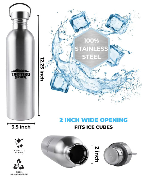 Durable Stainless Steel Water Bottle 1500 Ml BPA Free For Camping And Outdoors Campfire Ready 18/8 304 Food Grade Boil Safe