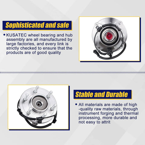 Beefy Front Wheel Bearing And Hub Assembly 515169 For Ford F150 4x4 2015 2016 2017 Front With ABS 6 Lug Bolts Premium Grade