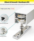 Pocket Door Bifold Hardware Kit With Adjustable Height Rollers For Smooth Glide 4 Door One Side Open, 9.8ft Rail Track System
