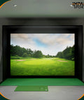 Indoor Golf Simulator Enclosure With Impact Screen Easy Setup Home Practice Cage For Garage Training And Simulation Use