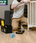 Hella Sturdy Stainless Steel Shelf Brackets, L Shaped Corner Mounts With Hardware, in use during installation process.