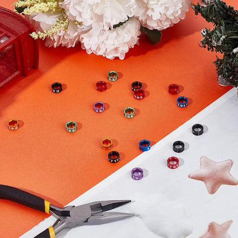 Varied color Lightweight Aluminum Bird Foot Rings Set With Serial ID Tags Split Leg Anklets for Pigeons Parrots Doves Hibiscus Birds