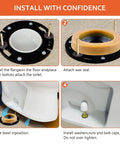 Fix That Leaky Toilet Mess Once And For All With This Heavy Duty Flange Repair Kit And Wax Ring Designed For 3 Or 4 Inch Waste Pipes Creates A Bulletproof Seal Ideal For DIY Homeowners Wanting A Quick Bathroom Fix. Installation steps showing toilet flange and wax seal setup.