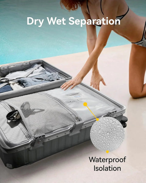 Amazon carry-on luggage with spinner wheels, 20-inch ZX-Core aluminum frame, charcoal metallic polycarbonate hard shell