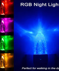 Multicolor LED Night Light Set 4 Pack With Bubble Pattern And Dusk To Dawn Sensor showcasing different colors