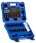 Axle Spindle Thread Repair Kit With Eight Dies And One And One Sixteenth Inch Extension Bar For Rethreading Damaged Axle Threads includes case