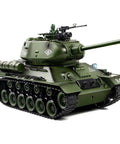 T34 RC Tank Replica With Dope Smoke And Lights, Realistic Engine Roars, All Terrain 1/18 Scale Metal Tracks, Side View