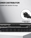 Rack Mount Power Conditioner With Ten US Outlets And Thirty Amps For Pro Audio Gear Home Theater Systems And Stage Studios showing front and plug.