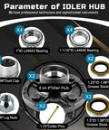 TPZZ 4-Lug trailer hub kit by Amazon with idler hub, bearings, seals and lug nuts for 1 in and 1-1/16 in axles