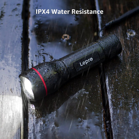 Ultra Bright LED Flashlight with Zoomable Lens 5 Modes High Lumens Waterproof Pocket Size for Outdoor Camping AAA Battery