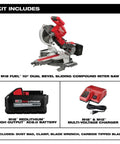 Top Tier Dual Bevel Sliding Compound Miter Saw With Brushless Powerplant Ten Inch Cutting Capacity Extra Run Time Side Carry Handles in kit.