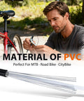 Ultimate Universal Bike Cable Kit With Brake And Shift Cables, man installing cables, PVC material shown.
