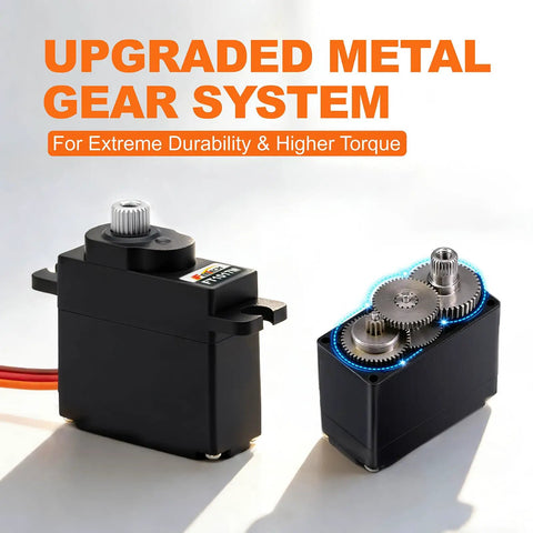 Beefy Torque Metal Gear Digital RC Servo 7.4V 10.5KG 180 Degree Angled Steering Servo inside view showcasing metal gears