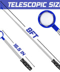 Telescopic 9 Foot Golf Ball Retriever With Stainless Steel Shaft And Unbreakable Nylon Head extended and folded