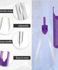Must Have ECG Caliper For Nurses And Doctors A Pro Grade Stainless Steel Electrocardiogram Divider With Ruler To Measure EKG Wave Segments, Protective Cover, Purple Finish For Medical Students And Healthcare Pros. 11.5 cm purple stainless steel ECG caliper with ruler