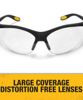 Front view of Reinforcer Rx Bifocal High Performance Protective Eyewear with rubber temples and clear 1.5 diopter lens.