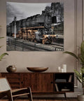 Vintage Steam Locomotive Tapestry Wall Art For Living Room Bedroom And Office Rustic Industrial Decor With Nostalgic Railway Charm And Retro Vibe Large 60x80 Inches