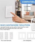 Hand using Pico Remote Wall Plate Brackets 4 Pack Snap In Installation Durable Wall Mount Compatible With Pico Remote in living room