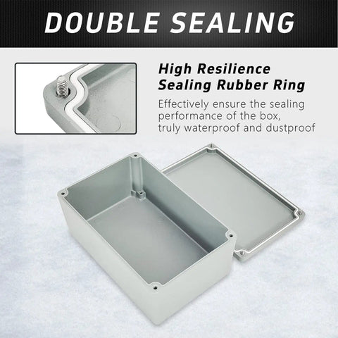 Heavy Duty Waterproof Aluminum Junction Box 7.4 By 4.72 By 3 Inches Outdoor Enclosure IP66 Dustproof Electrical Project Box lid