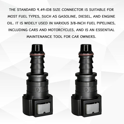 JYIS 2-pack 90° fuel line quick connectors, 3/8 SAE to 5/16 nylon tubing, two shown