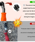 4 Piece Automatic Slack Adjuster Tool Kit showing ratcheting wrench comparison with angled head for air brake systems