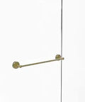 Monte Carlo Collection 24 Inch Shower Door Towel Bar Satin Brass With No Fuss Install Hardware, Solid Brass Construction