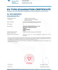 EU type-examination certificate for aluminum pulley with swing wheel, issued by VVUÚ, detailing product and manufacturer information.