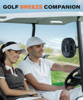 Rechargeable Golf Cart Fan With Magnetic Base And 360 Degree Rotating Head Battery Powered Portable Cooling on golf cart