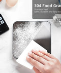 Hand wiping stainless steel Wireless Kitchen Scale with Remote Display and 33 lb Capacity, Precise 1 g and 0.1 oz Graduation