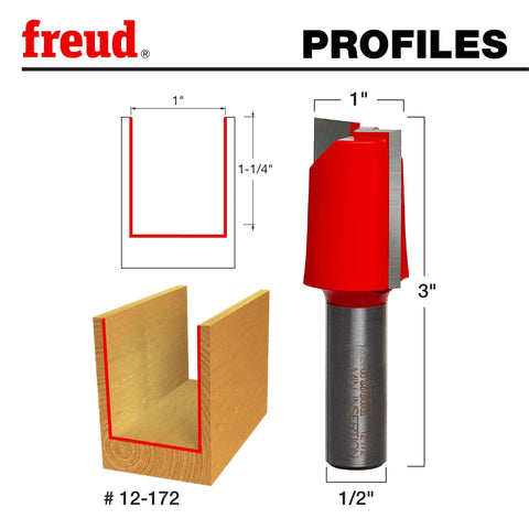 Double Flute Straight Router Bit With Eclipse Grind And Tico Hi-Density Carbide, 2 Cutters, 24000 RPM, 1-1/4 In Cutting Height, 1 In Diameter, 3 In Overall Length, 1/2 In Shank, Great For Grooving And Edge Routing In Hardwood And Softwood