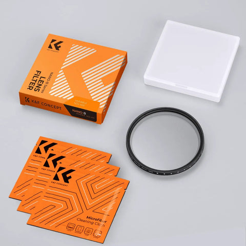 67mm Variable ND Filter 1 to 9 Stops for Camera Lens Dope ND2 to ND400 Adjustable with microfiber cloth and box packaging