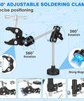 Image showing Magnetic Helping Hands Soldering Station With 5X LED Magnifying Lamp 6 Flexible Arms 360 Degree Soldering Clamp