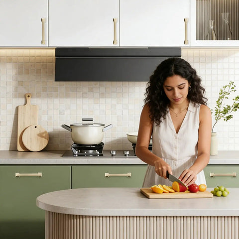 Modern kitchen with Brushed Gold Cabinet Pulls 3-3/4 Inch Hole Center, 10 Pack Solid Metal Kitchen Cabinet Handles