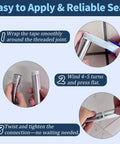 Instructions on using 15 Rolls Of PTFE Teflon Plumbers Tape One Half Inch Wide By Three Hundred Ninety Four Inch Long White Thread Seal Tape