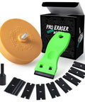 Eraser Wheel for Drill Decal Remover With Adapter DIY Razor Blade Scraper Kit Includes 10 Plastic Razor Blades Safe Non Scratch Rubber Wheel