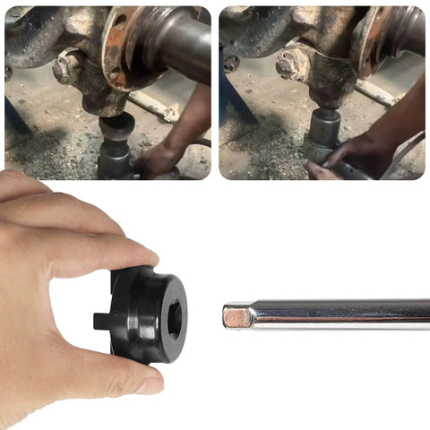 Pro Grade Kingpin Socket And Cap Removal Tool Kit for Mack Trucks Front Axles 16000 18000 20000 lb use and components close-up