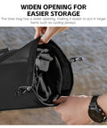 Wide opening of Big Capacity Waterproof Bike Seat Bag 10 To 14L With Roll Top Closure, showcasing interior storage space.