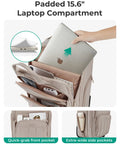 Underseat Carry On Luggage With Wheels 16 Inch Compact Travel Case interior with 15.6-inch laptop sleeve detail
