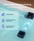 Sora 70 Pool Vacuum Robot With 360 Degree Top To Bottom Cleaning, Smart Surface Parking floating on pool surface