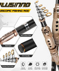 Carbon Fiber Telescopic Fishing Rod And Reel Combo For Saltwater And Freshwater All In One Kit with stainless and EVA details
