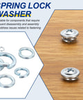 Size 10 Split Lock Washers Set, 100 Count, Heavy Duty Carbon Steel Zinc Plated Spring Locking Rings for Screws and Bolts image