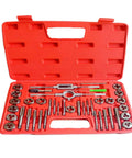 Eujgoov Metric Tap And Die Set With 17 Pieces For Metal Wood Threading Tools Wrench Screwdriver Pitch Gauge Repair Kit red case