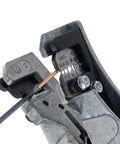 Close-up of Stripmaster Wire Stripper For 10-22 AWG showing precision stripping mechanism with heavy duty die cast zinc frame.