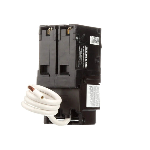 QPF2 GFCI Ground Fault Circuit Breaker, 50 Amp, 2 Pole, 240 Volt, 10,000 AIC, Self Test UL 943, Class A Protection with pigtail