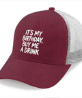 Its My Birthday Trucker Hat Unisex Cool Baseball Cap With Modern Design And Adjustable Buckle One Size Fits Most Casual Party Wear For Men Women Youth
