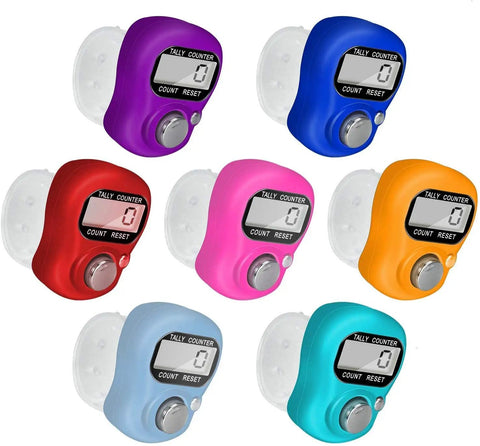 Pocket Electronic Finger Counter With LCD Display Lightweight Resettable Hand Tally Clicker in six colors for easy daily counting.