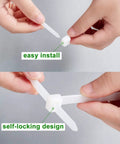 Close-up of hands demonstrating easy install and self-locking design of 36 Inch White Zip Ties Heavy Duty Outdoor Use Cable Ties.